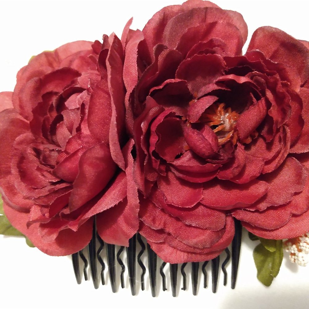 🌹Handmade🌹 Pin Up - Flower Hair Comb-2